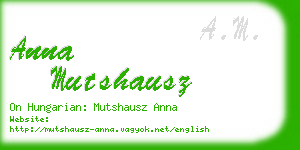 anna mutshausz business card